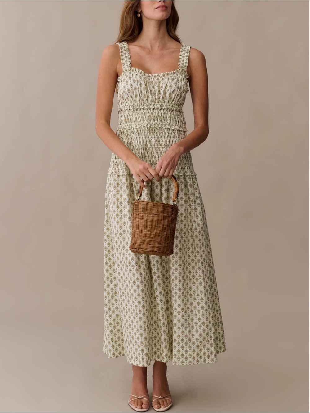FewModa Freya Cotton Sundress in Sage Floral